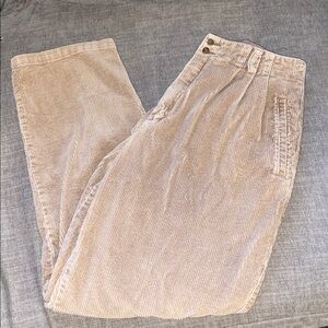 Lizsport Petites Women’s Tan Corduroy Pants. 100% Cotton.